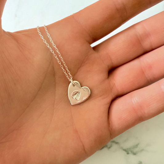 Silver Initial Heart Pendant