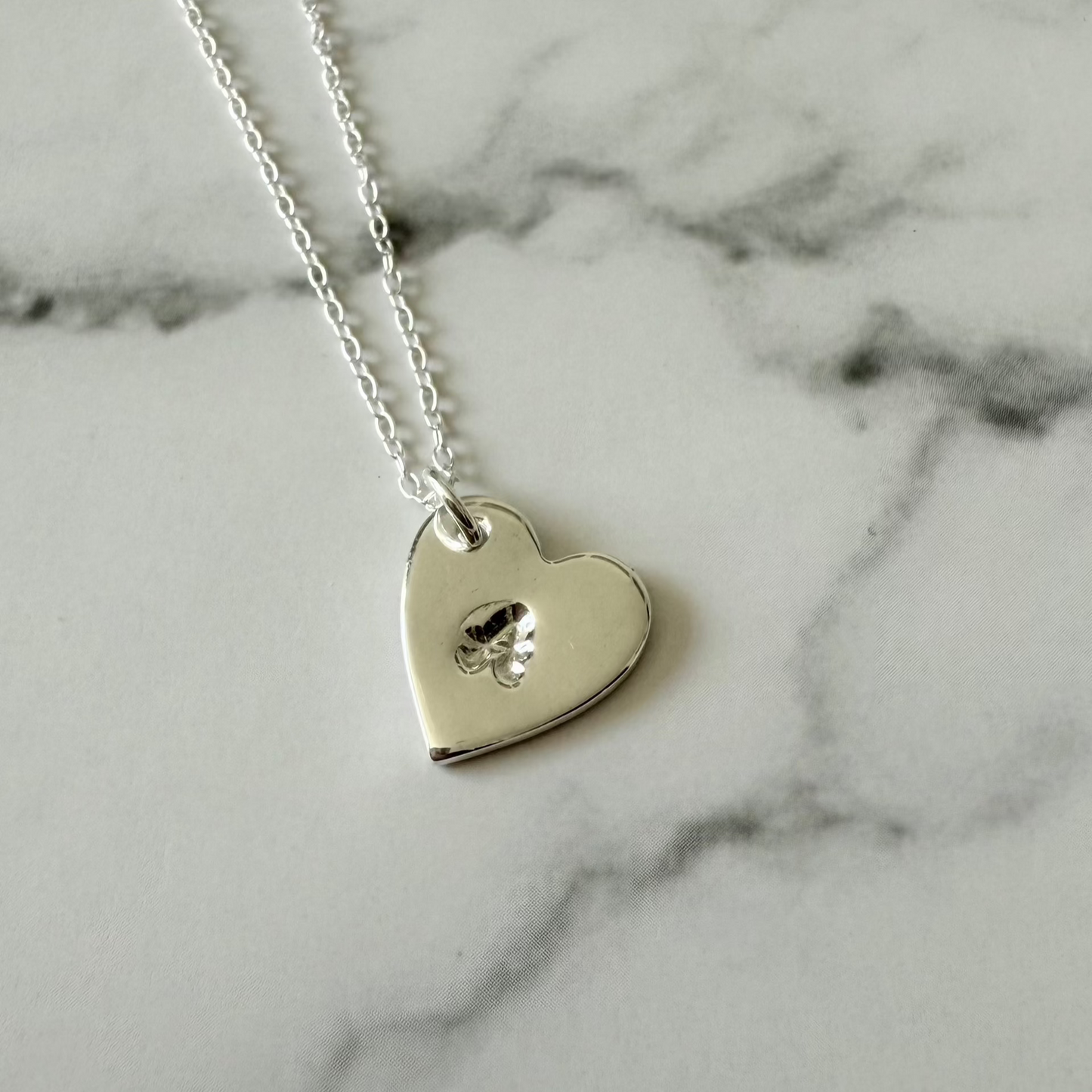 Silver Initial Heart Pendant